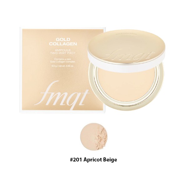 Phấn phủ dạng nén fmgt Gold Collagen Ampoule Two Way Pact No.201 Apricot Beige