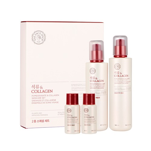 Set dưỡng săn mịn da và chống lão hóa lựu The Face Shop Pomegranate Collagen Skincare Set The Face Shop