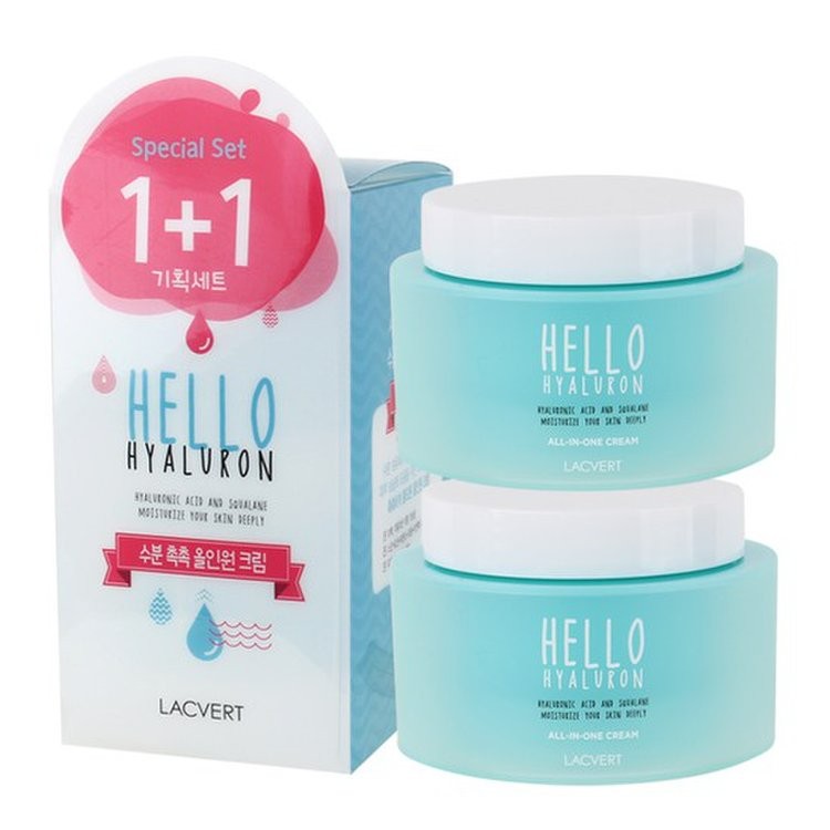 Kem dưỡng cấp nước, củng cố hàng rào bảo vệ da Lacvert  Hello Hyaluron All-in-One Cream 100ml 1+1 Special