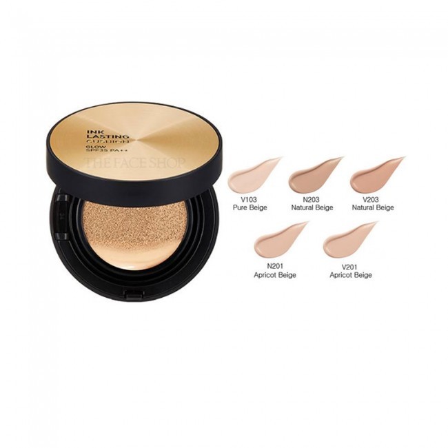 Phấn nước hiệu ứng căng bóng fmgt Ink Lasting Cushion Glow V201 Apricot Beige