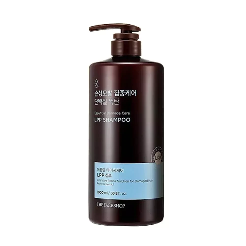 Dầu gội phục hồi dưỡng tóc mềm mượt bóng khỏe The Face Shop Essential Damage Care LPP Shampoo 1000ml