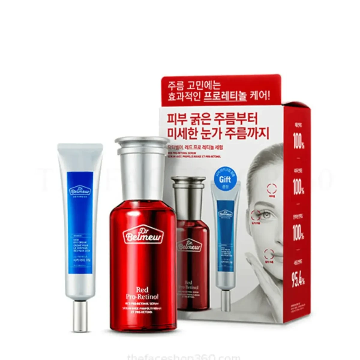 Bộ Sản Phẩm Dưỡng Da Dr.Belmeur Red Pro-Retinol Serum Anti-Aging Duo Set 2pcs